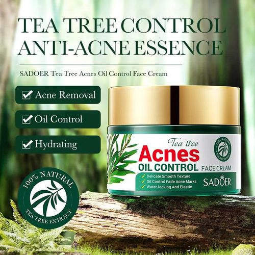 SADOER Acnes Oil Control Face Cream - Heals Acne, Fades Acne Marks, Soothes, Repairs, Moisturizes, Makes Skin Elastic - Tea Tree Acne Oil Control For Moisturizing, Repair, Water locking