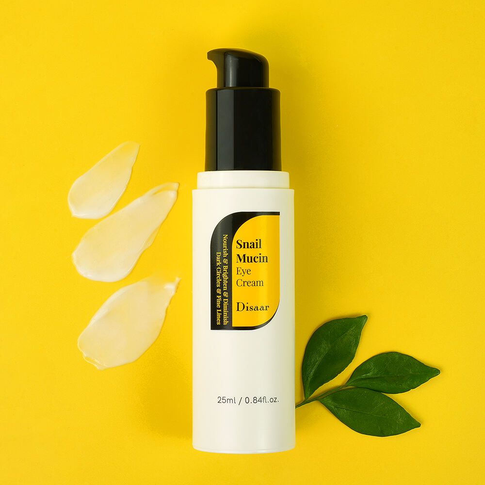 Disaar Snail Mucin Eye Cream - 72% Snail Secretion Filtrate & Niacinamide, 25ml, Dark Circles, Eye Bags, and Fine Lines Treatment, Eye Tightening & Revitalizing
