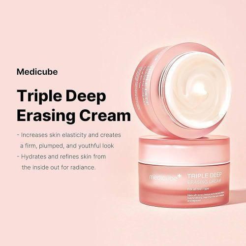 Medicube Triple Collagen Cream With Niacinamide. Moisturizes, Firms, Enhances Elasticity, Removes Dark Spots, Wrinkles, Hyperpigmentation, Freckles, Blemish, Dullness, Make Skin Young & More Radiant