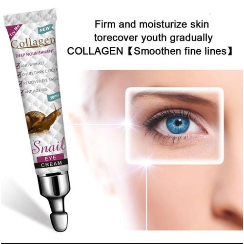 Snail Collagen Eye Cream -  Anti Wrinkle, Removes Dryness under Eyes, Puffiness, Moisturizing & Anti aging - 20ml