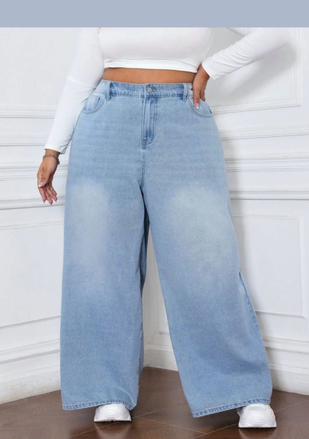 vintage premium High quality hard jeans denim Women's Wide Leg Casual Pants with Pockets, High Waisted Cargo Pants,