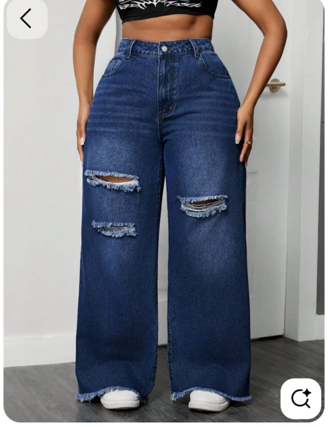 vintage premium High quality hard jeans denim Women's Wide Leg Casual Pants with Pockets, High Waisted Cargo Pants,