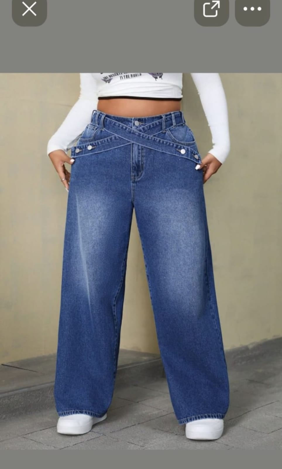 vintage premium High quality hard jeans denim Women's Wide Leg Casual Pants with Pockets, High Waisted Cargo Pants,