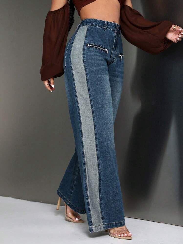 vintage premium High quality hard jeans denim Women's Wide Leg Casual Pants with Pockets, High Waisted Cargo Pants,