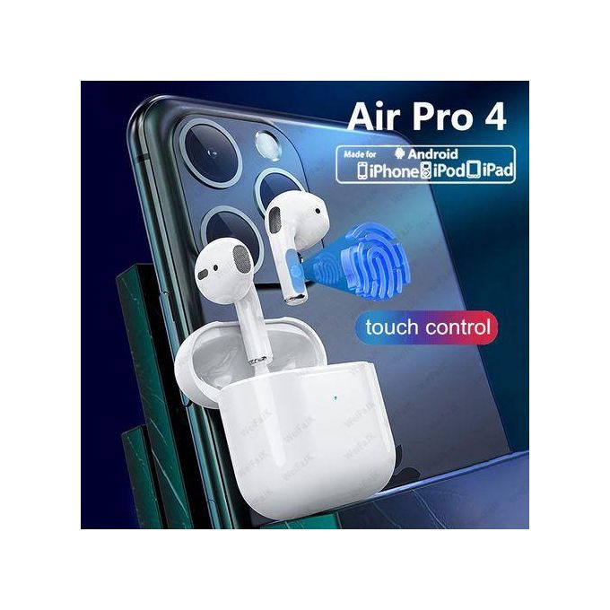 Air Pro 4 Wireless Headphones Bluetooth 5.0 Earphones Earpod Earbuds Gaming Headset For Apple IPhone Xiaomi AndroidWhite