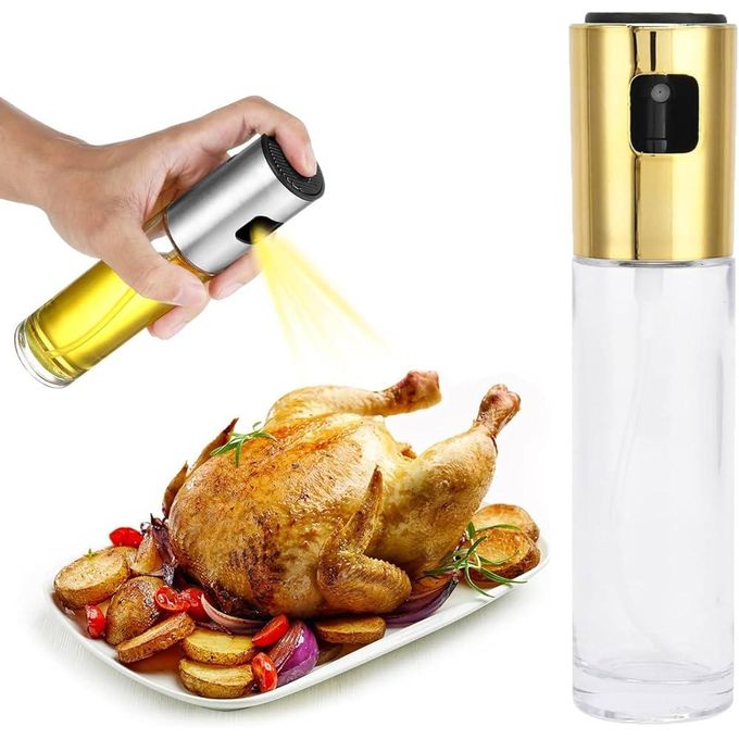 Oil Sprayer Dispenser For Cooking, Food-Grade Glass Oil Spray Transparent Vinegar Bottle Oil Dispenser 100ml