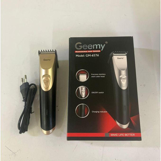 Geemy GM-6576 Professional Hair Trimmer – Stainless Steel Blade, Rechargeable, Easy Grooming