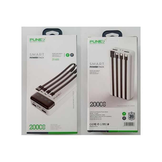 Punex Power Bank JY-605 20000MAH Powerbank Black Charger