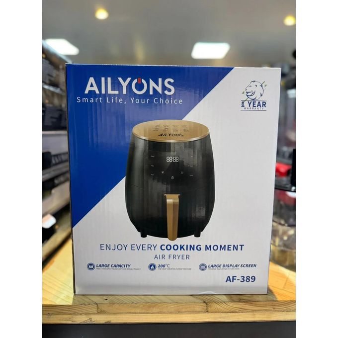 AILYONS AF-389 Digital Air Fryer – 5.5L Large Capacity, 1400W Powerful Cooking, Touchscreen Control, 8 Preset Healthy Oil-Free Menus