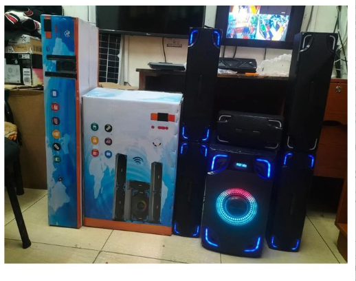 NOBEL 55000W PMPO MULTIMEDIA SPEAKER SYSTEM, 5.1CH, DEEP BASS BLAST, 2 TALL BOYS, PREMIUM SOUND QUALITY, ADJUSTABLE SOUND CONTROLS, BLUETOOTH, FM RADIO, HDMI, SD CARD, AUX, USB, RCA, REMOTE CONTROL, N
