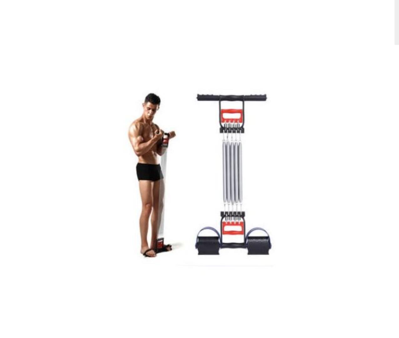 5 Detachable Multi Usage 3 in 1 Chest Expander Spring For Men And Women Inbuilt Hand Gripper w/ Tummy Trimmer Exerciser For Home