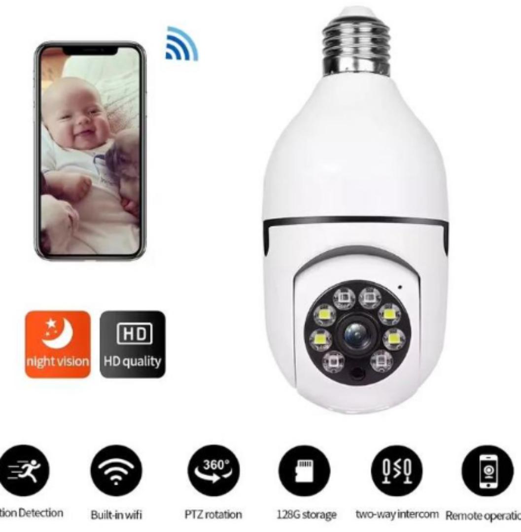 Bulb Camera Auto Rotating Wifi CCTV Surveillance Camera PTZ 1080P
