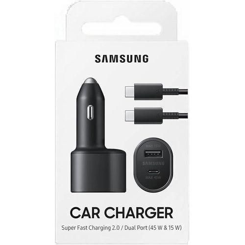 Samsung Super Fast Dual Car Charger Adapter(45W+15W) Two Port Pd With USB Type C-C Charging Data Cable