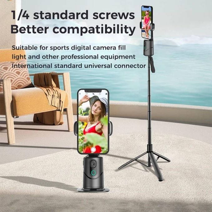 Portable Q12 intelligent 360 rotation AI face Tracking smart gimbal stabilizer phone holder for vedio shooting