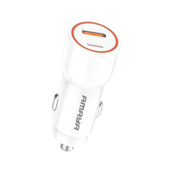 Amaya Car Charger Head, Dual portsAmaya ACC-04 PD38W Car Charger Dual Port Fast Charging 38W