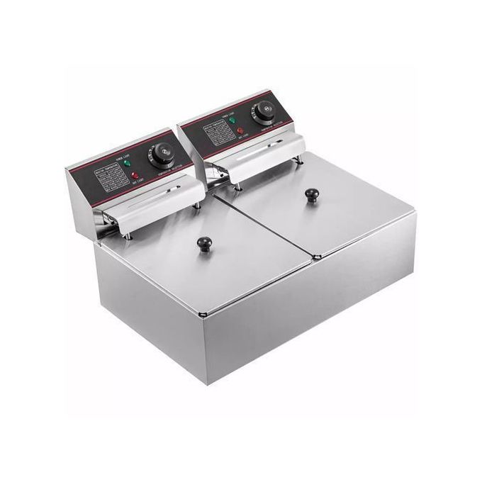 Nunix Double Tank 6+6LT CHIPS/CHICKEN Stainless Steel Deep Frye