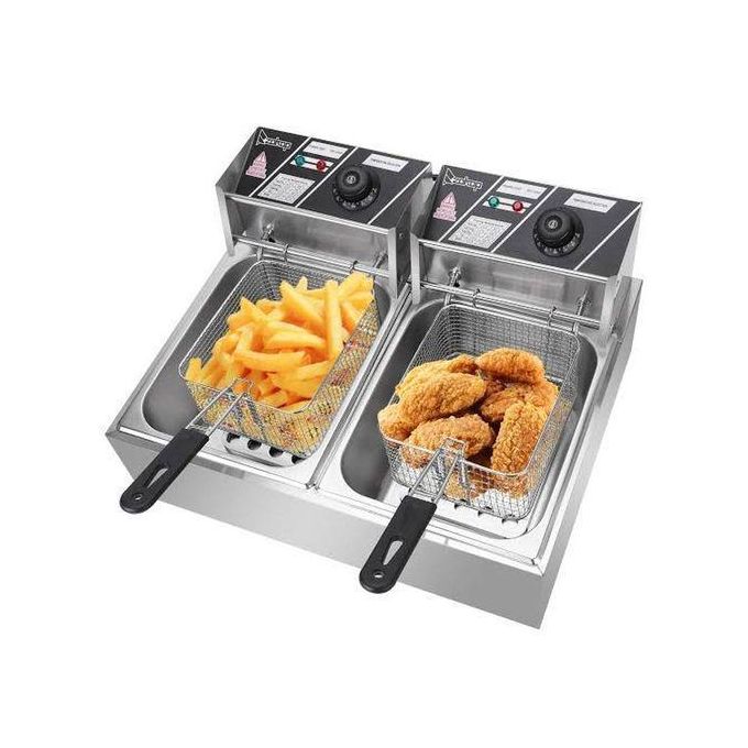 OwnGreat 12L Double Baskets Chicken And Chips Electric Fryer (6+6)L