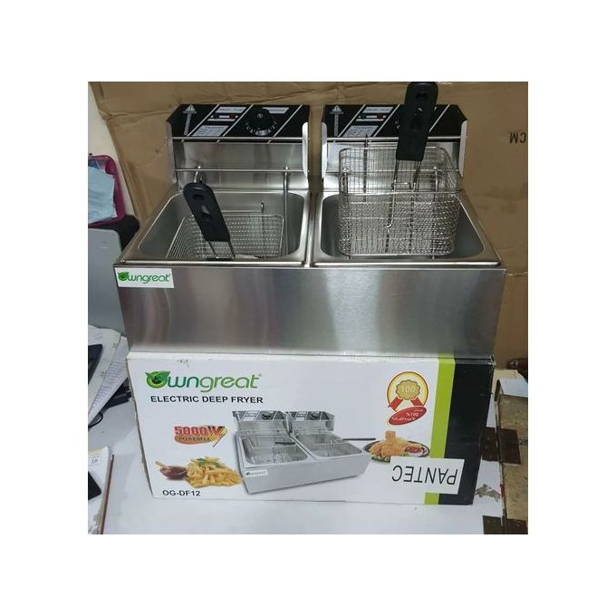 OwnGreat 12L Double Baskets Chicken And Chips Electric Fryer (6+6)L