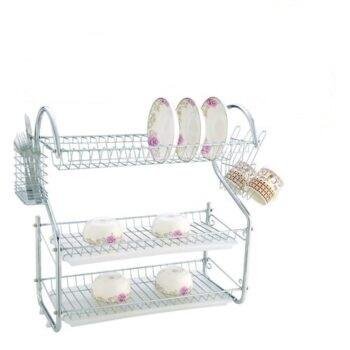 Nunix 3 teir Dish Rack – 3 Tier – chrome plated  stainless steel  With Drain Board