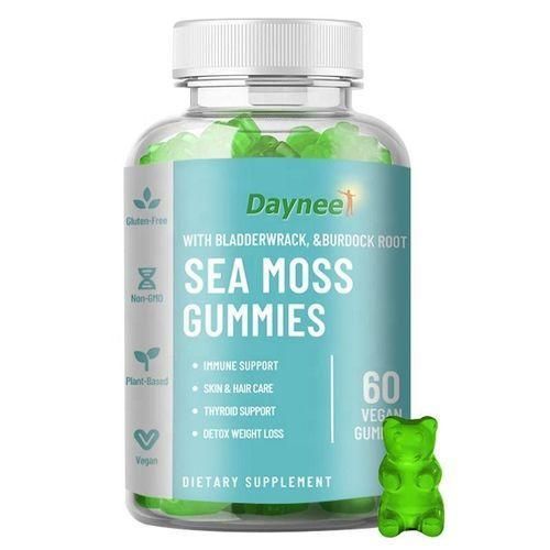 Daynee Sea Moss Gummies With Bladderwrack & Burdock Root 60 Vegan Gummies Powerful Daily Sea Moss Gummies For Thyroid Support Immunity Skin Hair Energy And Detox