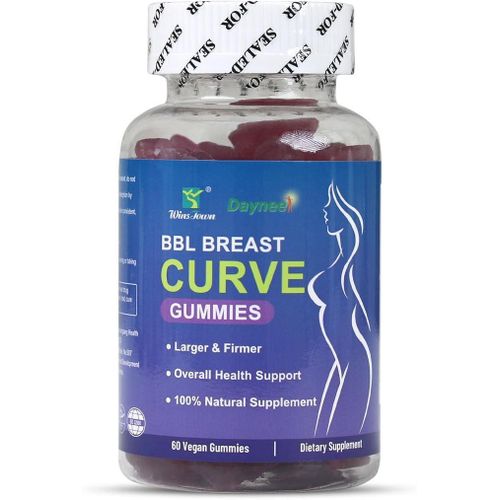 BBL Breast Curve Gummies, Booty Growth & Chest Enhancement Multivitamins for Women, 60 Count