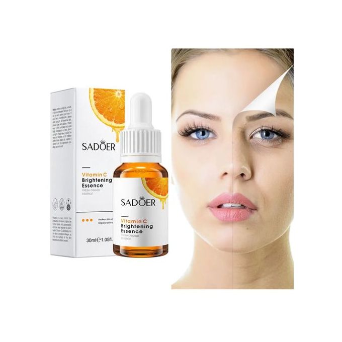 Sadoer 2 in 1 Set of Vitamin C Face Brightening Cream + Vitamin C Face Brightening Essence/Serum, Brightens Skin, Moisturize, Fade Dark Spots, Makes the Skin Glow