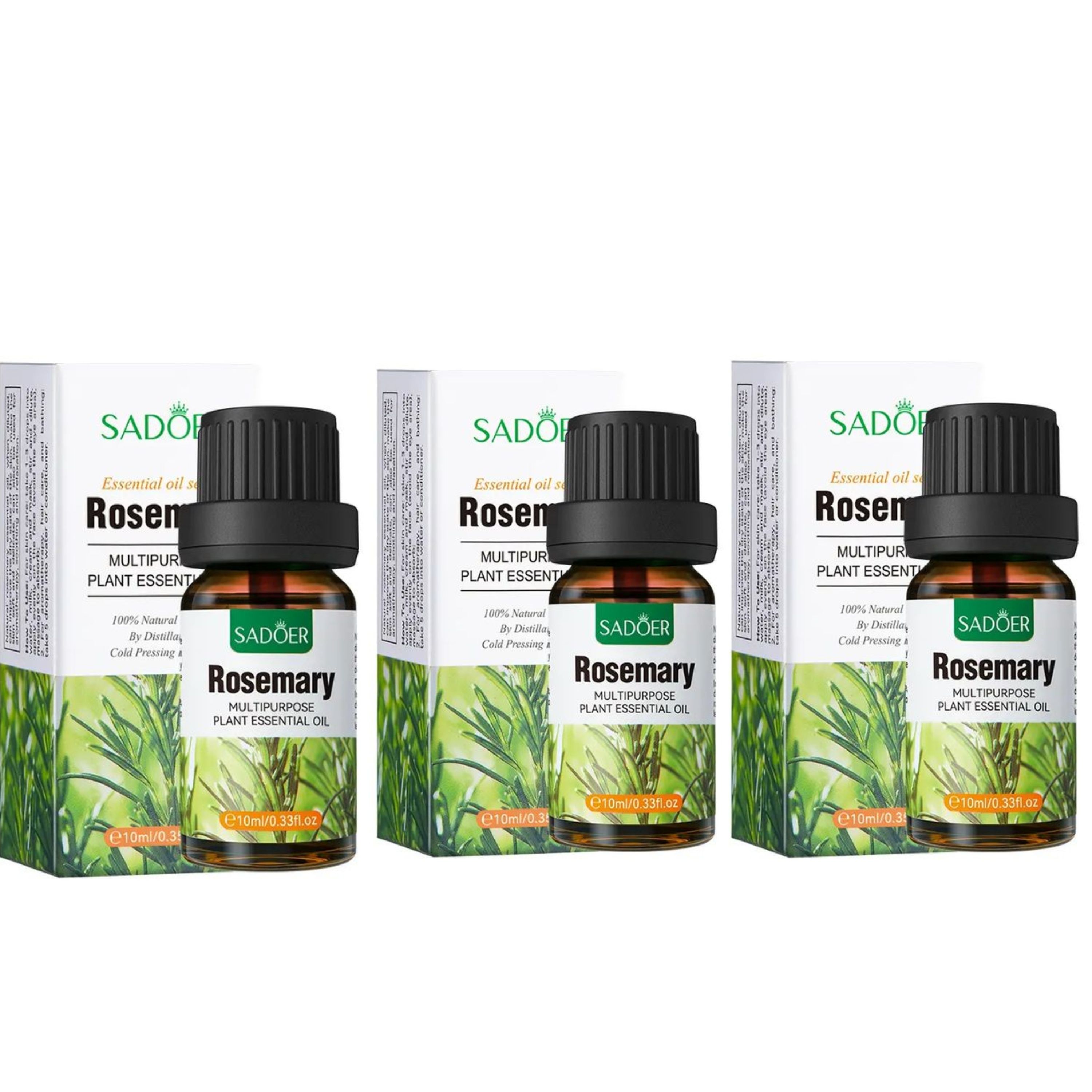 Sadoer 3 Pieces  Rosemary Essential Oil, Multipurpose Plant Essential Oil for   Aromatherapy essential Oil , Air diffuser Essential Oil , For Hair Care, Skin Care and Bathing