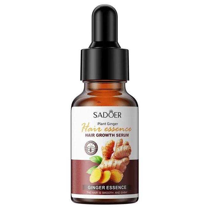 Sadoer 2 Pieces Ginger Hair Growth Serum + Anti Hair Loss Treatment Serum , Restores Lush Hair , Treat Alopecia, Effective in Hair Growth,Moisturizing and Softening Forked Hair, with ScalpCare