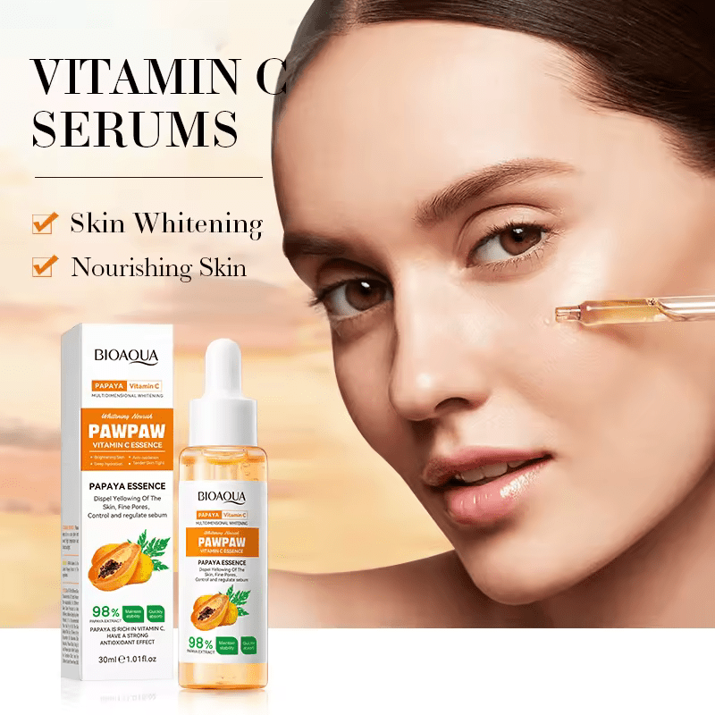 3 in 1 , Bioaqua Paw Paw Vitamin C Essence + Salicylic Acne Treatment Essence + Salicylic Acid Acne Removal Cleanser, For Acne Treatment, Oiul Control, Pore Shrinking , Anti Oxidation, Remove Acne