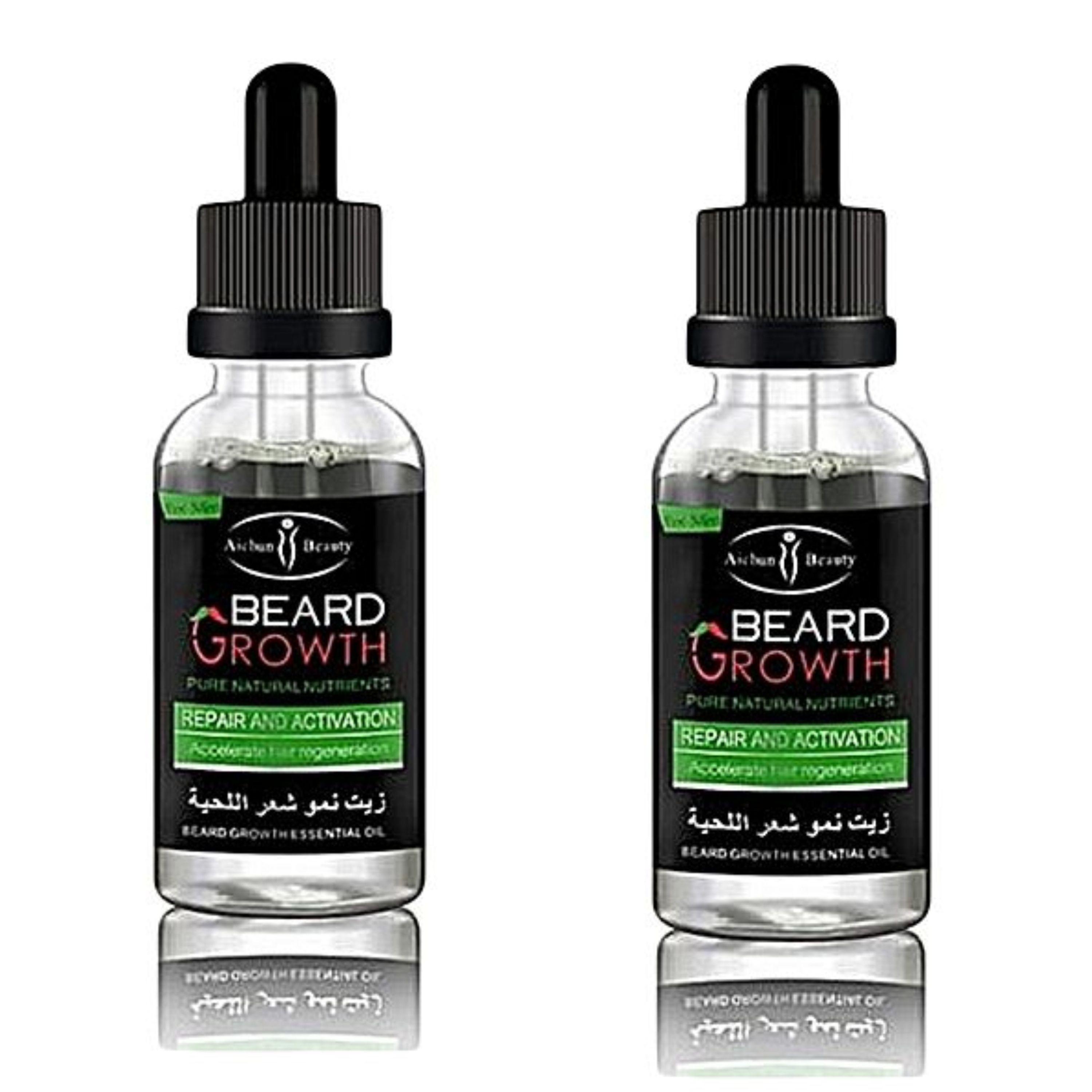 2 Pieces, Aichun Beard Oil, Aichun Beard Browth Oil for Beard Growth Hair Activation, Can use with Derma Roller for Quick results, Beard Care, with natural ingridients