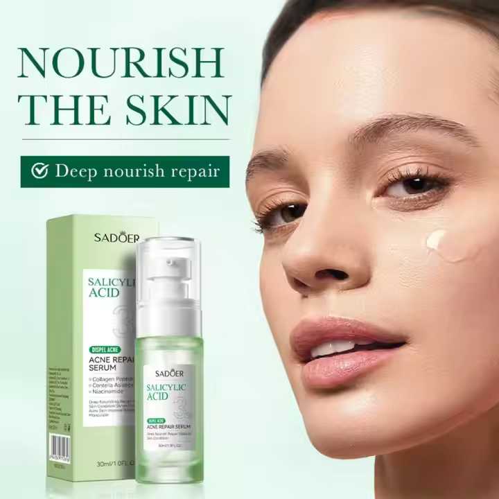 Sadoer Face Serum, Salicylic Acid Repair Serum with 3% Salicylic Acid, Collagen Peptide, Centella Asiatica and Niacinamide, Can add Vitamin C,Remove Acne, Moisturize, Improve Acne Scars, Shrink Pores