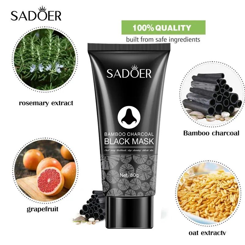 SADOER 5 Pieces, Vitamin C Cream + Vitamin C Serum + Vitamin C Moisturizing Lip Balm + Charcoal Mask  Peel off + Vitamin C Foaming Face Wash, for Brightening, Remove Black Heads, Lips Brightening, Moi