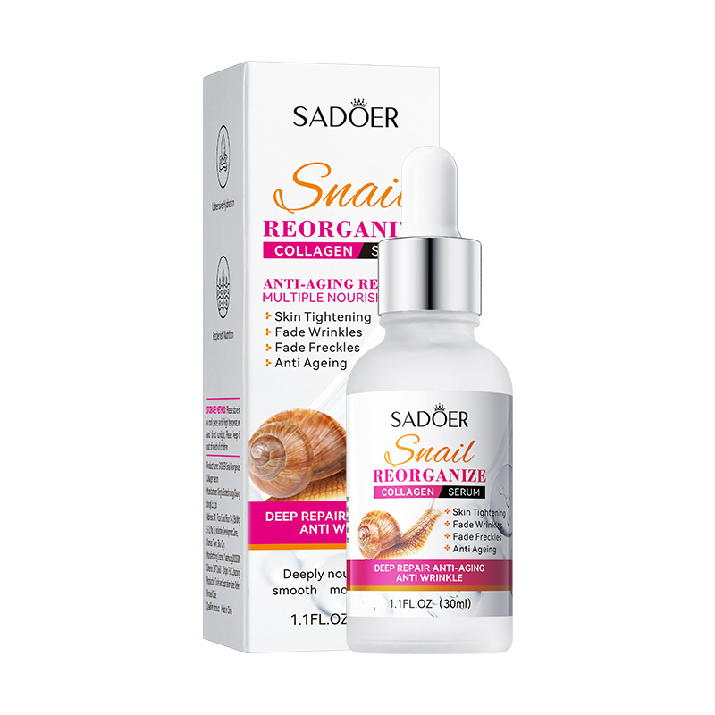 5 in 1 Set, Sadoer Vitamin C Serum + Sadoer Collagen Snail Serum + Nicotinamide Serum + Hyaluronic Acid Serum +Retinol Serum, Moisturizing, Anti Wrinkles, Anti Aging, Skin Tightening, Whiten Dark Spo