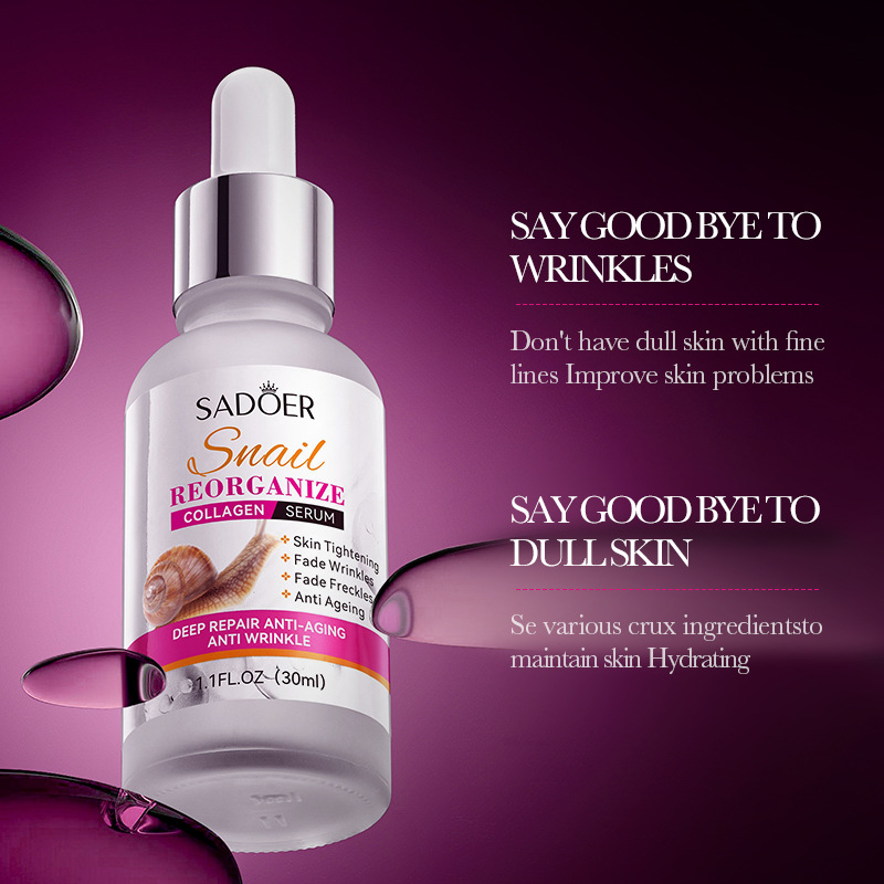 5 in 1 Set, Sadoer Vitamin C Serum + Sadoer Collagen Snail Serum + Nicotinamide Serum + Hyaluronic Acid Serum +Retinol Serum, Moisturizing, Anti Wrinkles, Anti Aging, Skin Tightening, Whiten Dark Spo