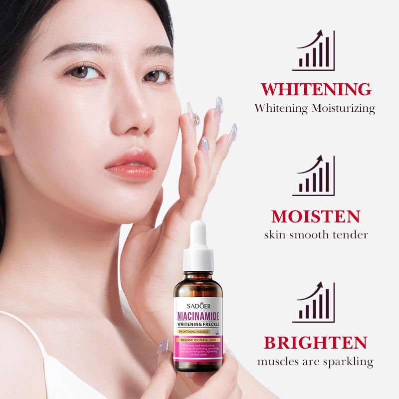 SADOER Niacinamide Serum, Nicotinamide  Dispels Freckles and Whitens Dark Spots, Repair Skin Barrier, Fade Hyperpigmentation, Like Vitamin C, Enhances Skin Glow, Nourish
