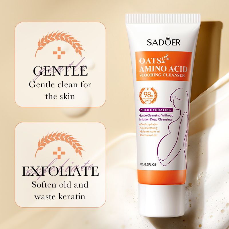 SADOER  Oats Amino Acid Soothing Cleanser, For Mild Hydration, Gentle Cleansing, Deep Cleansing, Removes Dirt and Oil, Removes Old Keratin Making skin Fresh and Soft