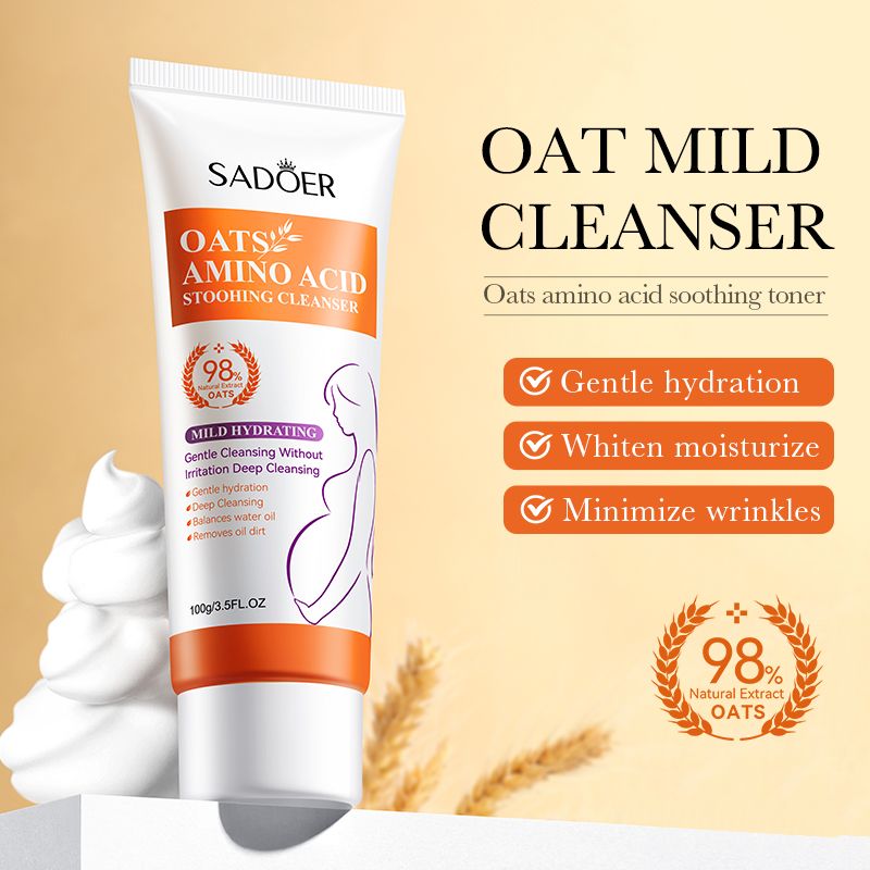 SADOER  Oats Amino Acid Soothing Cleanser, For Mild Hydration, Gentle Cleansing, Deep Cleansing, Removes Dirt and Oil, Removes Old Keratin Making skin Fresh and Soft