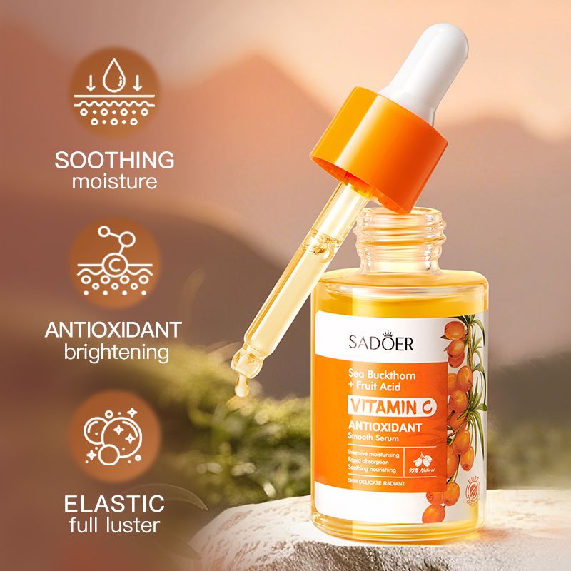 Sadoer 3 Serums ,Anti Oxidant Sea Buckthorn Vitamin C Serum + AHA BHA Salicylic  Fruit Acid , Oil Control And Acne Treatment Salicylic Acid + Salicylic Acid Acne Treatment Essenceand Even Ski Serum