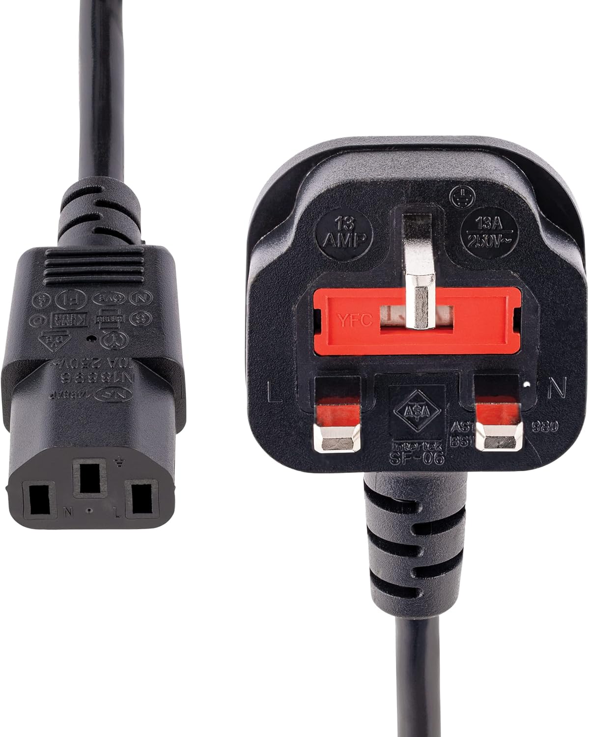 Generic Fused 3 Pin Flower Power Cable cord for Desktop adapter Charger Fused three Pin Plug for computer adapter