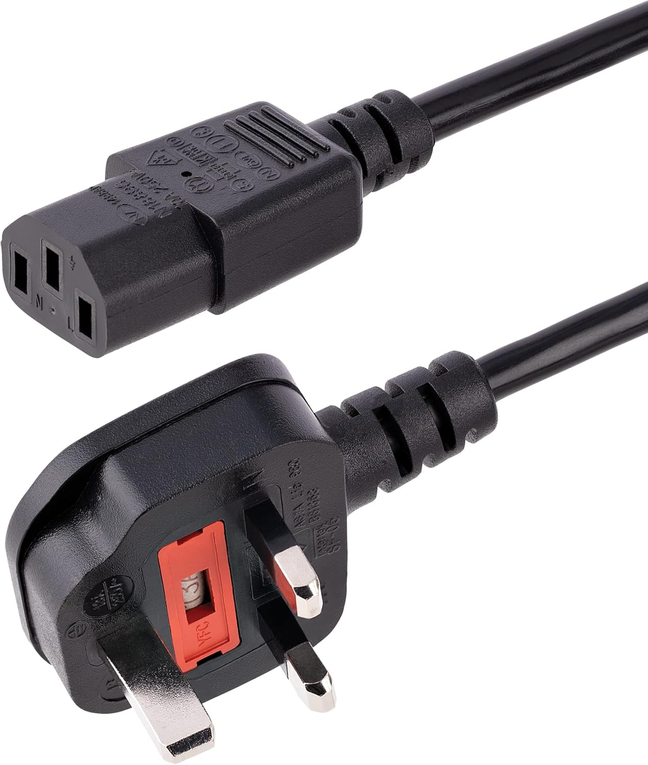 Generic Fused 3 Pin Flower Power Cable cord for Desktop adapter Charger Fused three Pin Plug for computer adapter