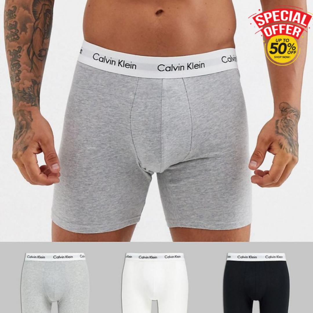 HIGH-QUALITY 3 PACK COTTON CALVIN KLEIN BOXERS, UNDERWEARS, UNDER WEARS,