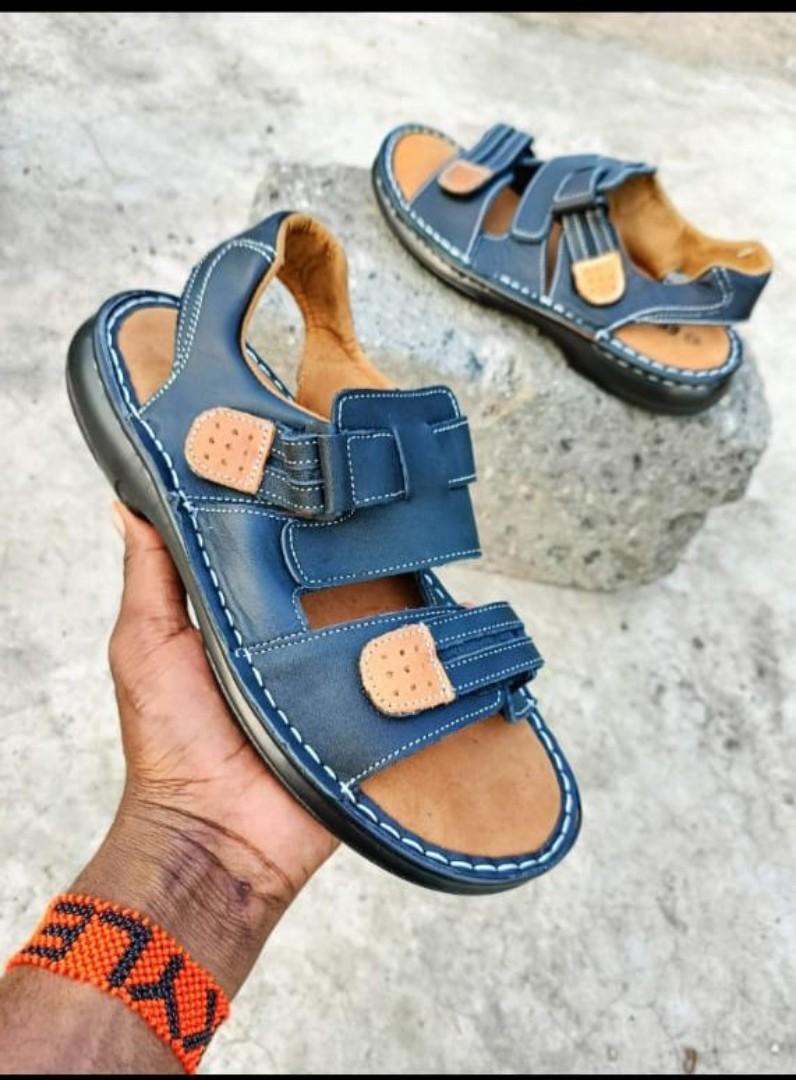 ORIGINAL LEATHER MEN OPEN SHOES VERY COMFORTABLE AND DURABLE. (BEST SHOP FOR SLIP ONS, SLIPERS, SLIDES & OPEN SHOES)
