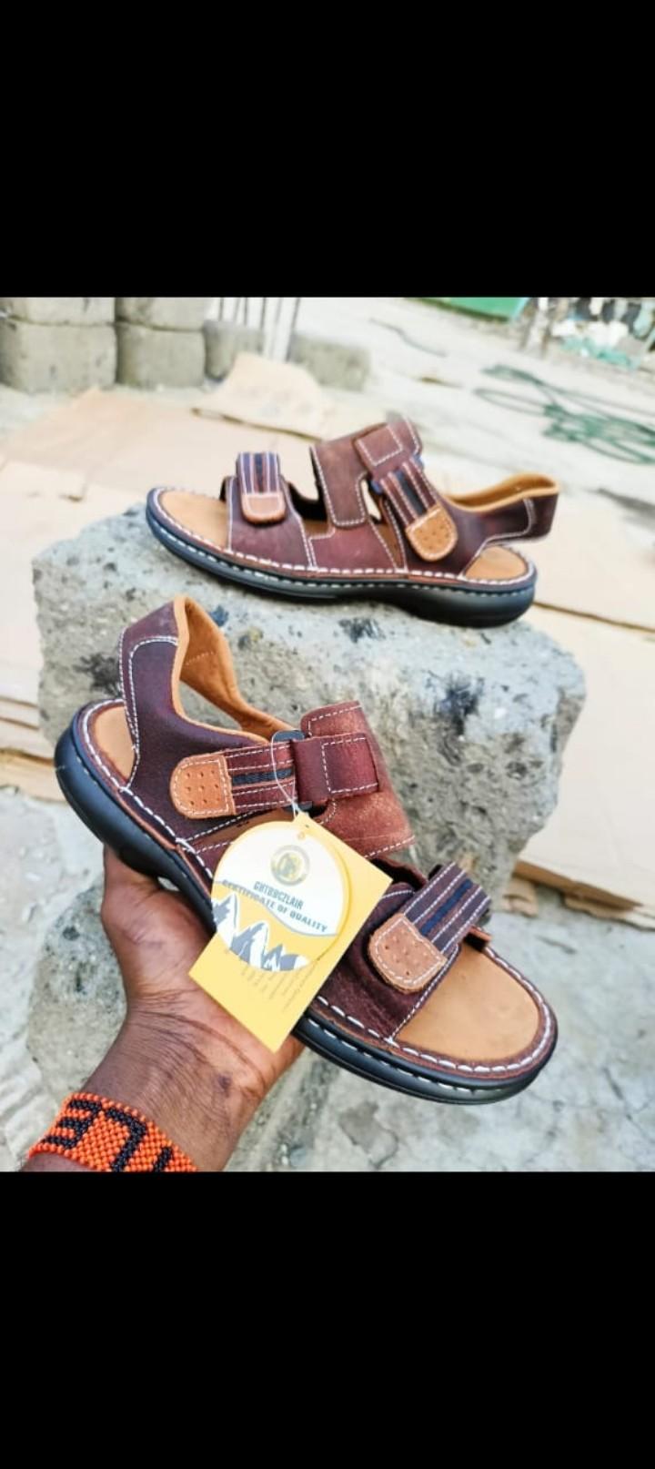 ORIGINAL LEATHER MEN OPEN SHOES VERY COMFORTABLE AND DURABLE. (BEST SHOP FOR SLIP ONS, SLIPERS, SLIDES & OPEN SHOES)