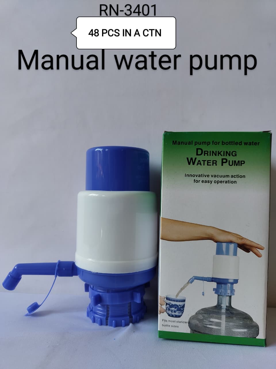 Water Pump Hand Press Water Dispenser Manual Pump.Innovative vacuum action for easy pumping Removable tube for easy cleaning Fits most standard 5-6 gallon water bottles Environmentally Friendly Delive