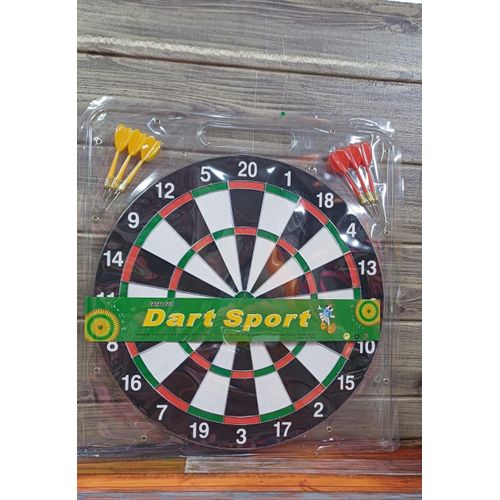 17 inches Dart board game set with 6 darts. To be played Indoor/Outdoor
Safe, fun and light-weight
Has a strong target for you to liberally hurl the dart
Includes 6 good-quality darts