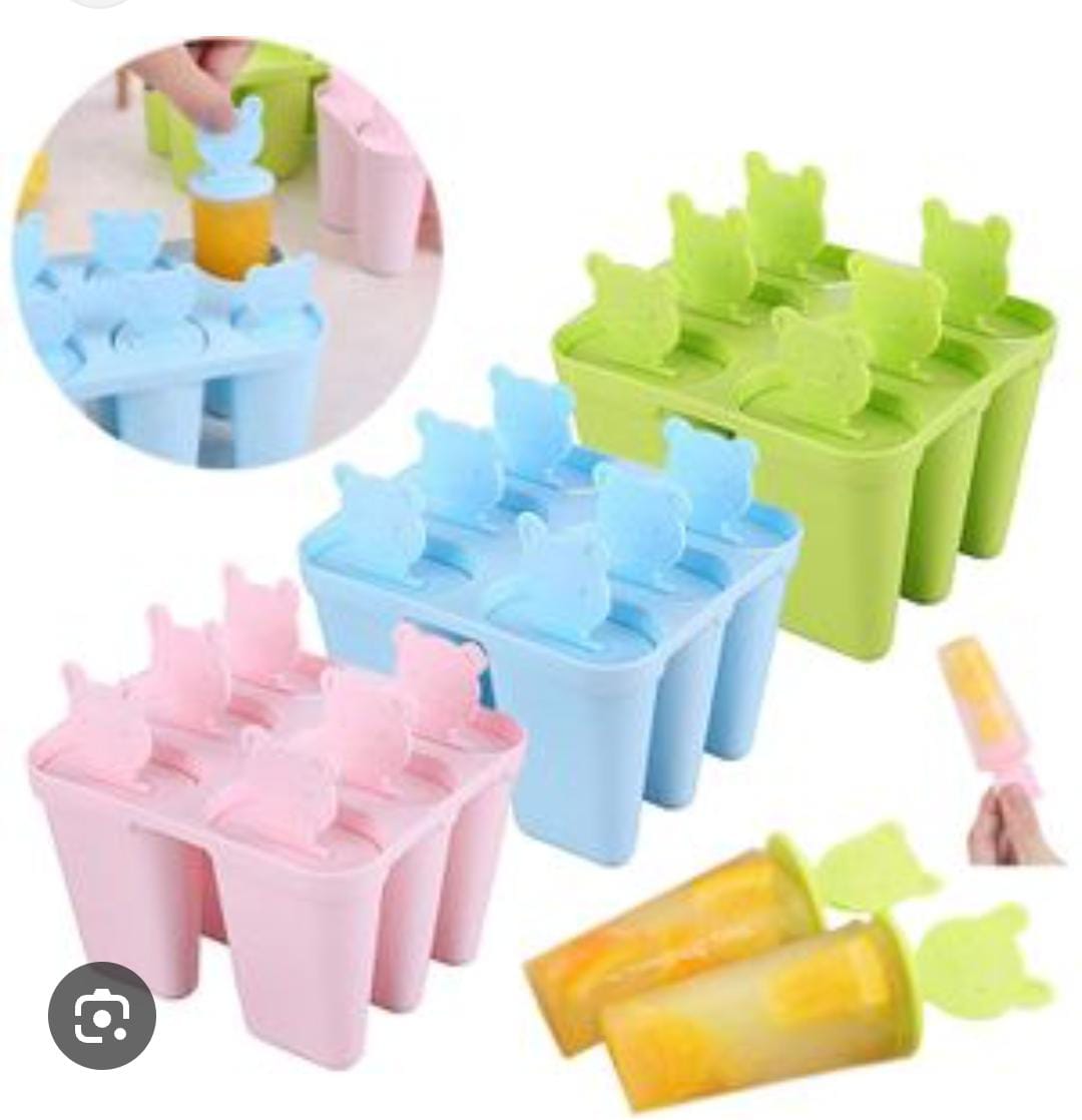 Reusable 6 Slot Set Ice Cream Mold Popsicle Maker Box.Create treats using juices, purees, yogurt, fruit and ice cream.
Suitable for treats around the home, in the kitchen, garden parties. Assorted col