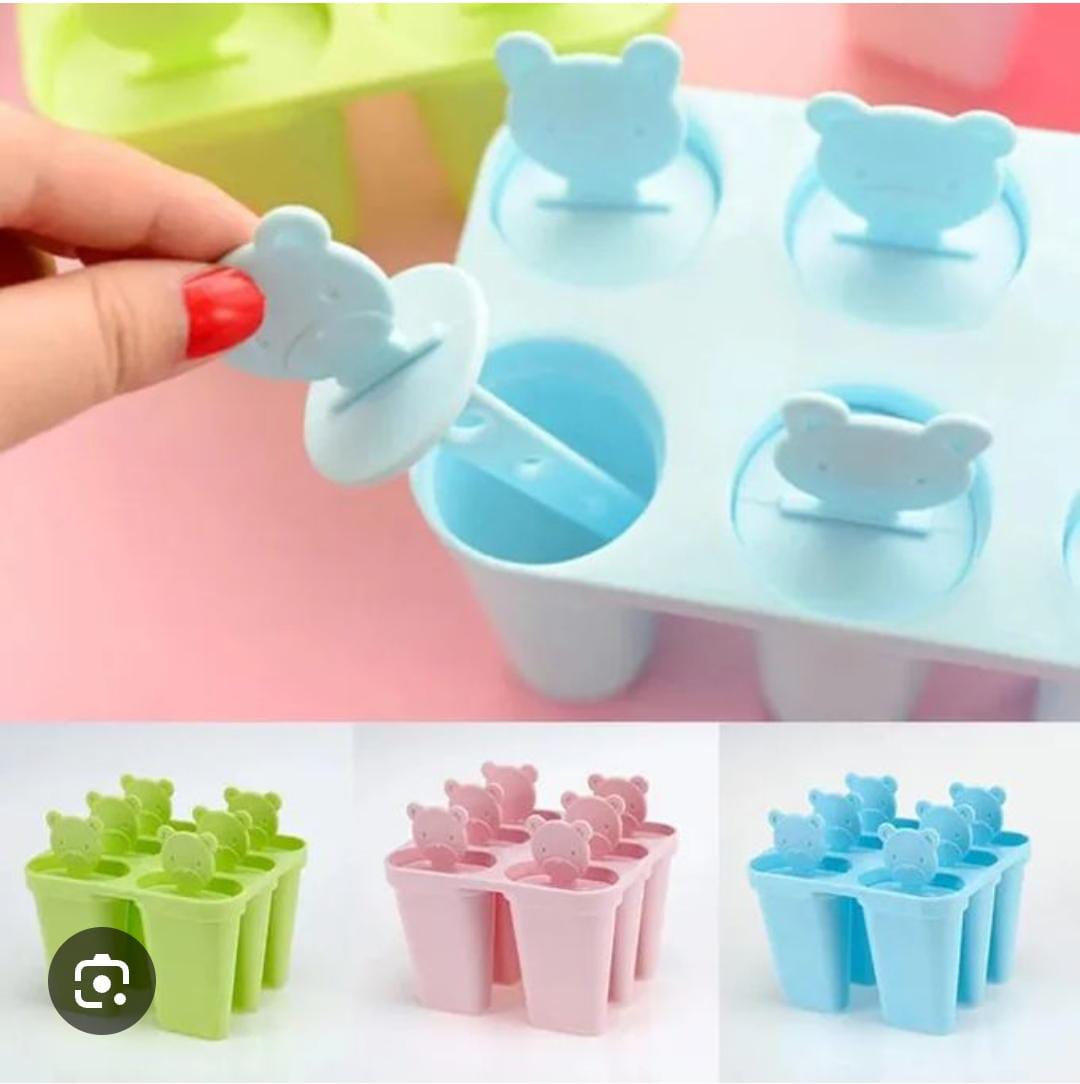 Reusable 6 Slot Set Ice Cream Mold Popsicle Maker Box.Create treats using juices, purees, yogurt, fruit and ice cream.
Suitable for treats around the home, in the kitchen, garden parties. Assorted col