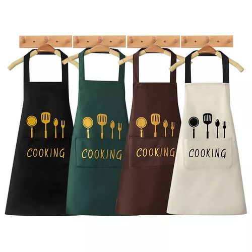 Waterproof Kitchen Cooking Aprons UNISEX Cafe Chef ApronThis apron is made of three layer fabric which is Water and Oil resistant, it will protect you from food stains and grease, and it is easy to cl