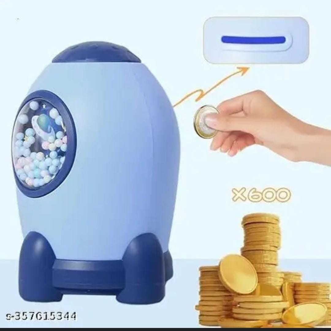 MONEY SAVING BOX▪️🌿Children Piggy Bank Cute Aviation Piggy Toy Rocket Space Piggy Bank Cartoon Sticker Manual Piggy Money Box Kid