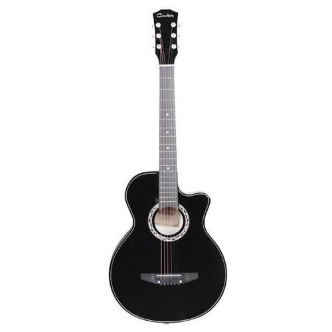 Acoustic Box Guitar 6 Strings Medium Size 38 - Pure Black